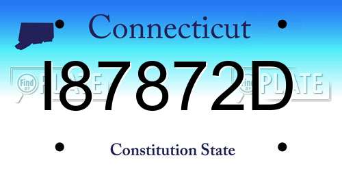 I87872D Connecticut License Plate