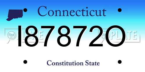 I87872O Connecticut License Plate