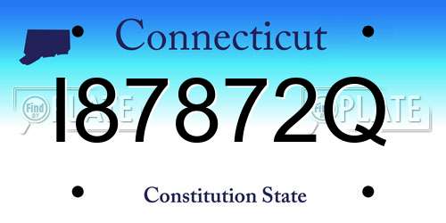 I87872Q Connecticut License Plate
