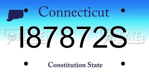 I87872S Connecticut License Plate