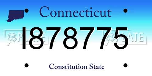 I878775 Connecticut License Plate