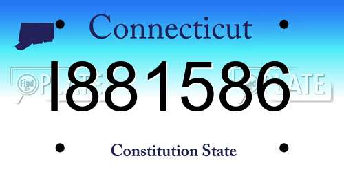 I881586 Connecticut License Plate