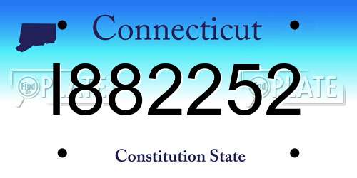 I882252 Connecticut License Plate