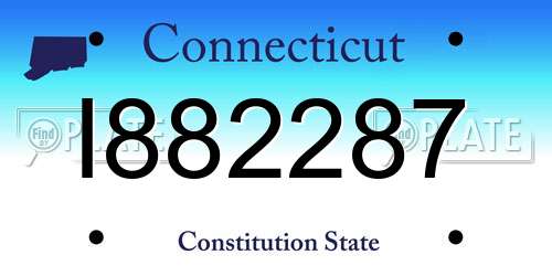 I882287 Connecticut License Plate