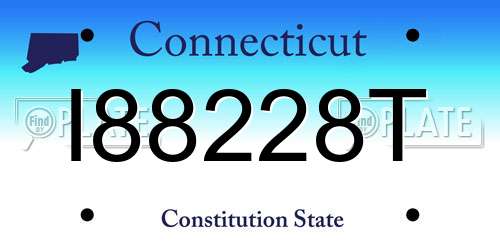 I88228T Connecticut License Plate