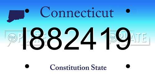 I882419 Connecticut License Plate