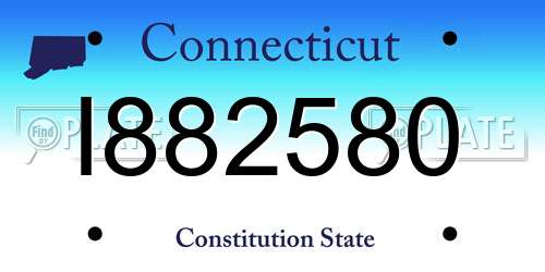 I882580 Connecticut License Plate