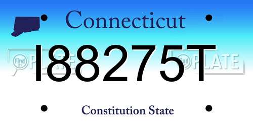 I88275T Connecticut License Plate
