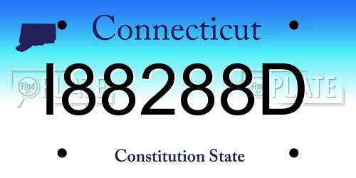 I88288D Connecticut License Plate
