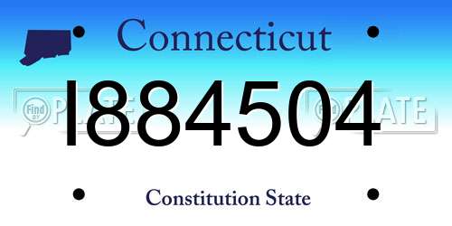 I884504 Connecticut License Plate