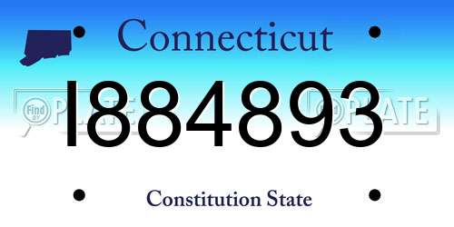 I884893 Connecticut License Plate