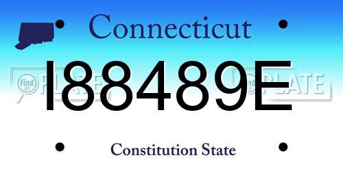 I88489E Connecticut License Plate