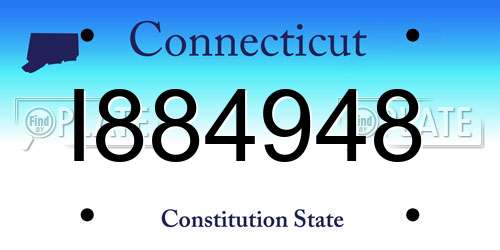 I884948 Connecticut License Plate