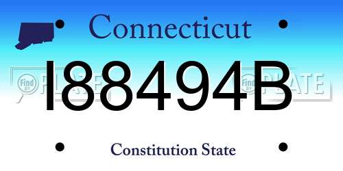 I88494B Connecticut License Plate