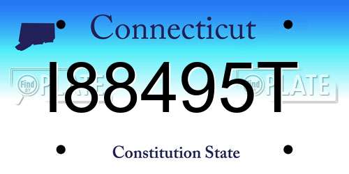 I88495T Connecticut License Plate
