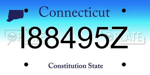 I88495Z Connecticut License Plate