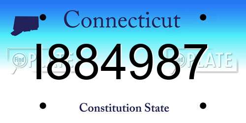 I884987 Connecticut License Plate
