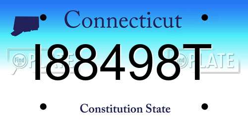 I88498T Connecticut License Plate