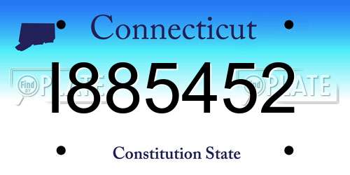 I885452 Connecticut License Plate