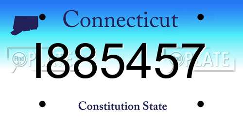 I885457 Connecticut License Plate