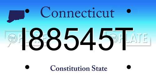 I88545T Connecticut License Plate