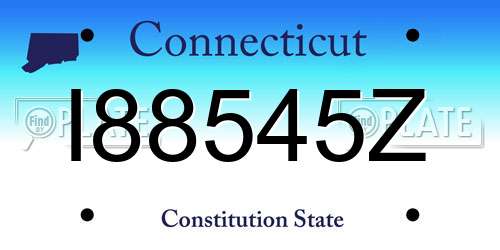 I88545Z Connecticut License Plate