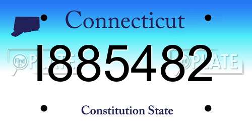 I885482 Connecticut License Plate