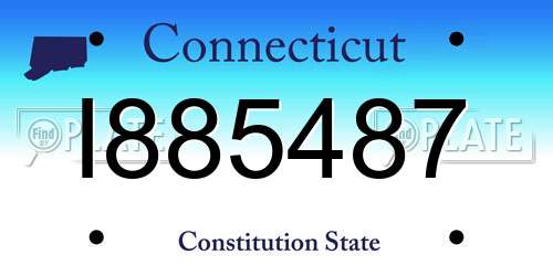 I885487 Connecticut License Plate
