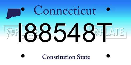 I88548T Connecticut License Plate