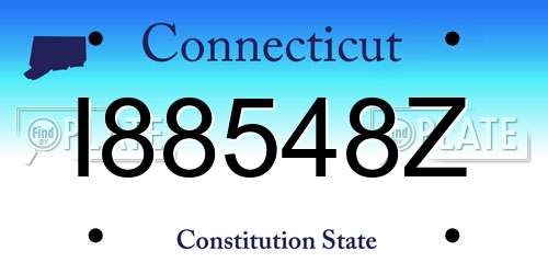 I88548Z Connecticut License Plate
