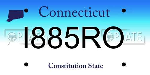 I885RO Connecticut License Plate