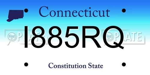 I885RQ Connecticut License Plate