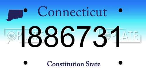 I886731 Connecticut License Plate