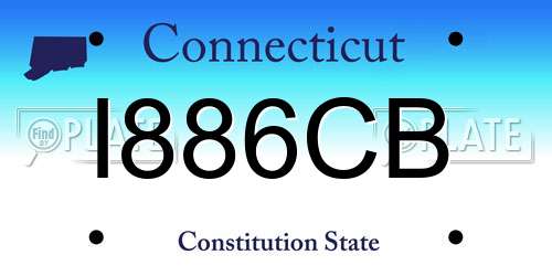 I886CB Connecticut License Plate