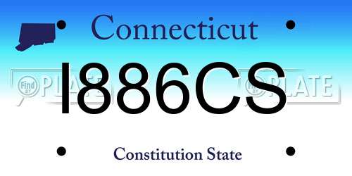 I886CS Connecticut License Plate