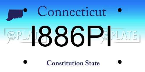 I886PI Connecticut License Plate