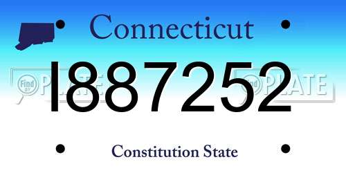 I887252 Connecticut License Plate