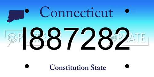 I887282 Connecticut License Plate