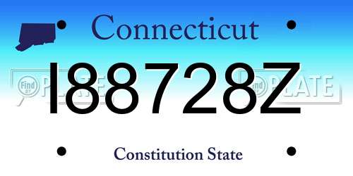 I88728Z Connecticut License Plate