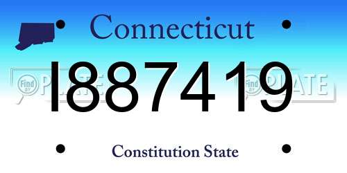 I887419 Connecticut License Plate