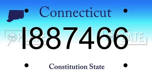 I887466 Connecticut License Plate