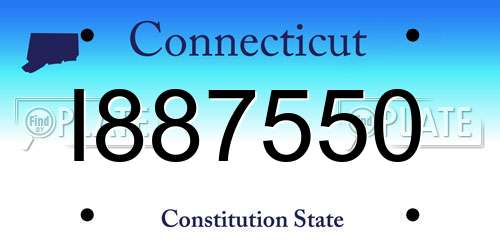 I887550 Connecticut License Plate