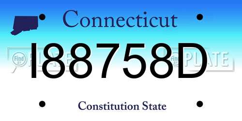 I88758D Connecticut License Plate