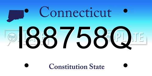 I88758Q Connecticut License Plate