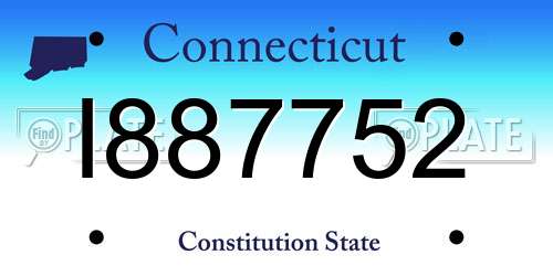 I887752 Connecticut License Plate