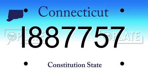 I887757 Connecticut License Plate