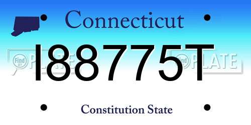 I88775T Connecticut License Plate