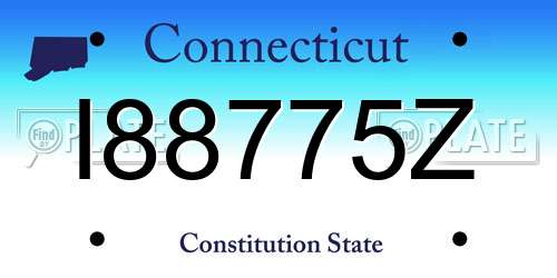 I88775Z Connecticut License Plate