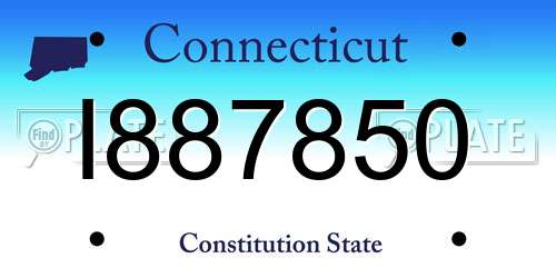 I887850 Connecticut License Plate