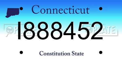 I888452 Connecticut License Plate